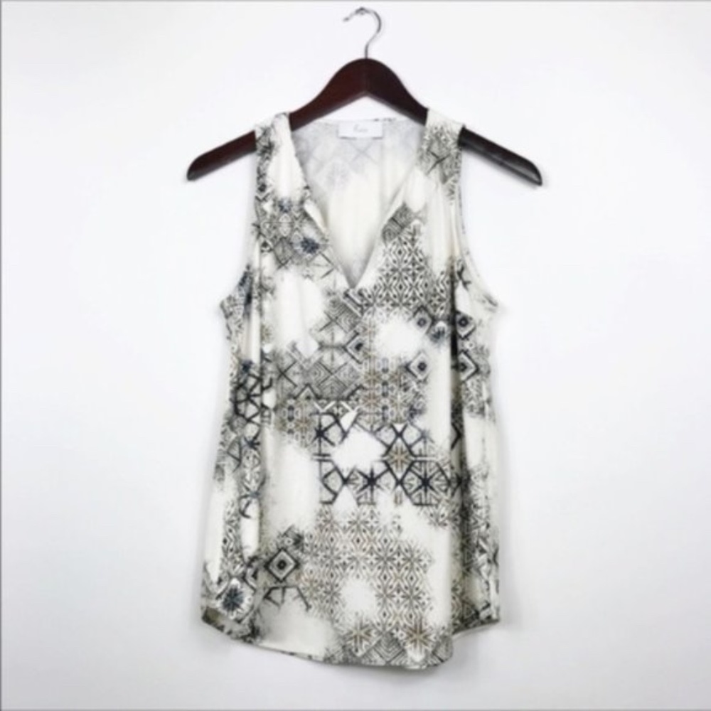 Braeve Size Small Top Ivory Sleeveless Boho Blouse